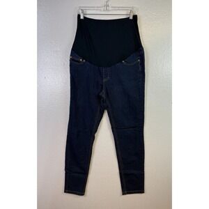 Oh! Mamma Jeans Adult Large Maternity Blue Stretch Denim Womens Tapered Ankle